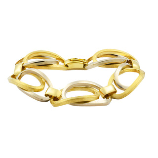 Armband aus 585 Gelb- und Weißgold, nachhaltiger second hand Schmuck perfekt aufgearbeitet