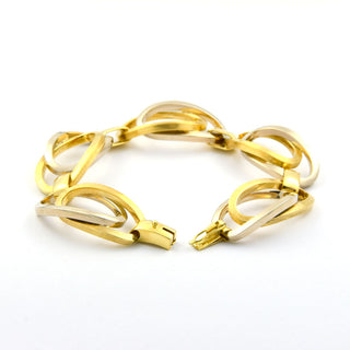 Armband aus 585 Gelb- und Weißgold, nachhaltiger second hand Schmuck perfekt aufgearbeitet