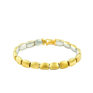 Armband aus 585 Gelb- und Weißgold, nachhaltiger second hand Schmuck perfekt aufgearbeitet