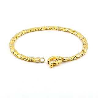 Armband aus 585 Gelb- und Weißgold, nachhaltiger second hand Schmuck perfekt aufgearbeitet