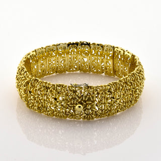 Armband aus 585 Gelb- und Weißgold, nachhaltiger second hand Schmuck perfekt aufgearbeitet