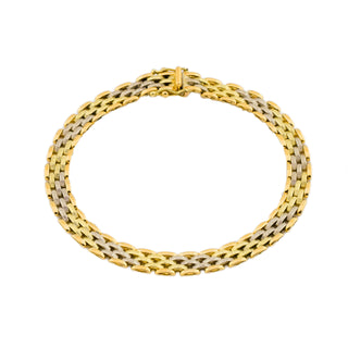 Armband aus 585 Gelb- und Weißgold, nachhaltiger second hand Schmuck perfekt aufgearbeitet