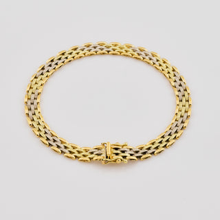 Armband aus 585 Gelb- und Weißgold, nachhaltiger second hand Schmuck perfekt aufgearbeitet