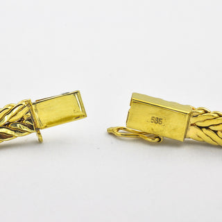 Armband aus 585 Gelbgold mit Amethyst, Perle und Diamant, nachhaltiger second hand Schmuck perfekt aufgearbeitet