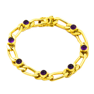 Armband aus 585 Gelbgold mit Amethyst, nachhaltiger second hand Schmuck perfekt aufgearbeitet