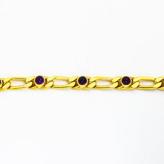 Armband aus 585 Gelbgold mit Amethyst, nachhaltiger second hand Schmuck perfekt aufgearbeitet