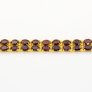 Armband aus 585 Gelbgold mit Granat, nachhaltiger second hand Schmuck perfekt aufgearbeitet