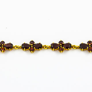 Armband aus 333 Gelbgold mit Granat, nachhaltiger second hand Schmuck perfekt aufgearbeitet