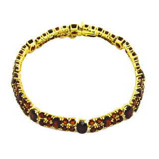 Granatarmband aus 333 Gelbgold, nachhaltiger second hand Schmuck perfekt aufgearbeitet