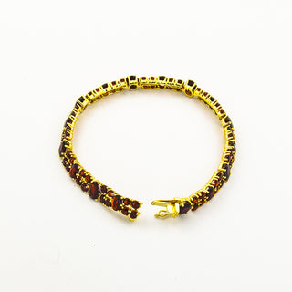 Granatarmband aus 333 Gelbgold, nachhaltiger second hand Schmuck perfekt aufgearbeitet