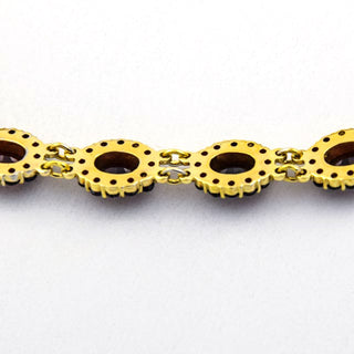 Granatarmband aus 375 Gelbgold, nachhaltiger second hand Schmuck perfekt aufgearbeitet