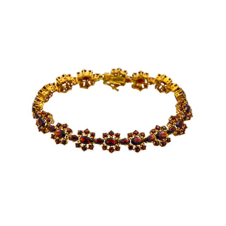 Granatarmband aus 333 Gelbgold, nachhaltiger second hand Schmuck perfekt aufgearbeitet