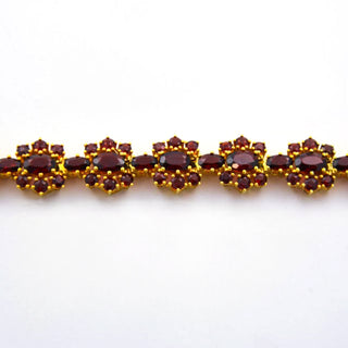 Granatarmband aus 333 Gelbgold, nachhaltiger second hand Schmuck perfekt aufgearbeitet