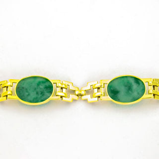 Armband aus 585 Gelbgold mit Jade, nachhaltiger second hand Schmuck perfekt aufgearbeitet