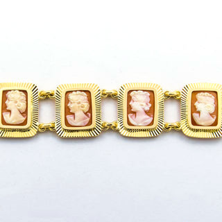 Armband aus 750 Gelbgold mit Kamee/Gemme, nachhaltiger second hand Schmuck perfekt aufgearbeitet