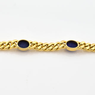 Armband aus 585 Gelbgold mit Lapislazuli, nachhaltiger second hand Schmuck perfekt aufgearbeitet