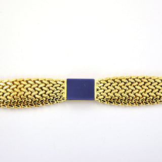 Armband aus 585 Gelbgold mit Lapislazuli, nachhaltiger second hand Schmuck perfekt aufgearbeitet