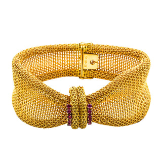 Armband aus 750 Gelbgold mit Rubin, nachhaltiger second hand Schmuck perfekt aufgearbeitet