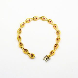 Armband aus 585 Gelbgold mit Rubin, nachhaltiger second hand Schmuck perfekt aufgearbeitet