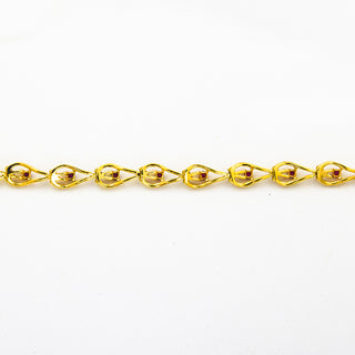 Armband aus 585 Gelbgold mit Rubin, nachhaltiger second hand Schmuck perfekt aufgearbeitet