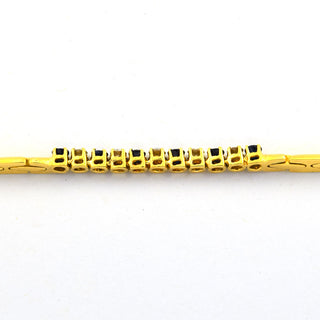 Saphirarmband aus 585 Gelbgold mit Brillant, nachhaltiger second hand Schmuck perfekt aufgearbeitet