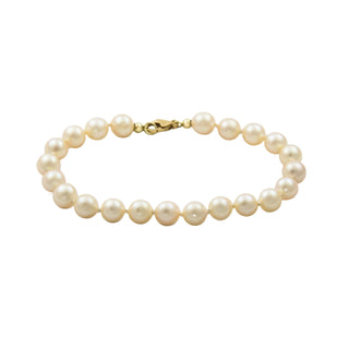 Perlenarmband mit Schließe aus 585 Gelbgold, nachhaltiger second hand Schmuck perfekt aufgearbeitet