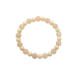 Perlenarmband mit Rosenquarz, nachhaltiger second hand Schmuck perfekt aufgearbeitet