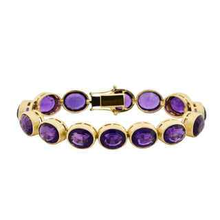 Armband aus 585 Roségold mit Amethyst, nachhaltiger second hand Schmuck perfekt aufgearbeitet