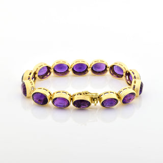 Armband aus 585 Roségold mit Amethyst, nachhaltiger second hand Schmuck perfekt aufgearbeitet