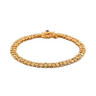 Granatarmband aus 585 Roségold, nachhaltiger second hand Schmuck perfekt aufgearbeitet