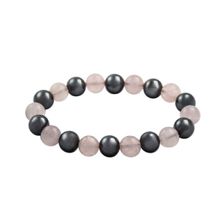 Armband aus Rosenquarz und Hämatit, nachhaltiger second hand Schmuck perfekt aufgearbeitet