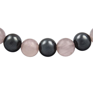 Armband aus Rosenquarz und Hämatit, nachhaltiger second hand Schmuck perfekt aufgearbeitet
