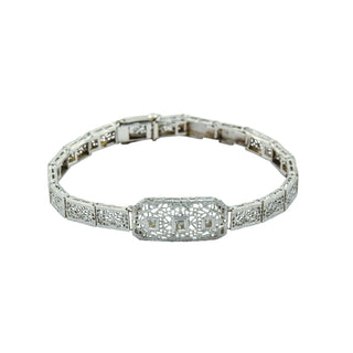 Diamantarmband aus 585 Weißgold, nachhaltiger second hand Schmuck perfekt aufgearbeitet