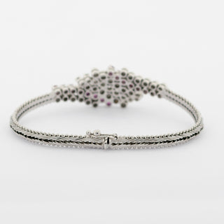 Armband aus 750 Weißgold mit Rubin und Brillant, 1970er Jahre, nachhaltiger second hand Schmuck perfekt aufgearbeitet