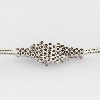 Armband aus 750 Weißgold mit Rubin und Brillant, 1970er Jahre, nachhaltiger second hand Schmuck perfekt aufgearbeitet
