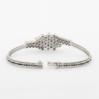 Armband aus 750 Weißgold mit Rubin und Brillant, 1970er Jahre, nachhaltiger second hand Schmuck perfekt aufgearbeitet