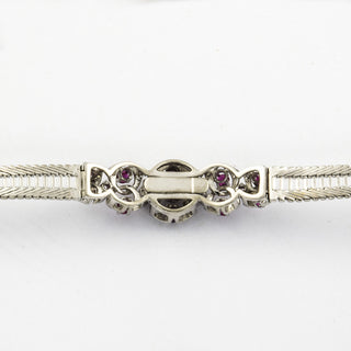 Armband aus 585 Weißgold mit Rubin und Brillant, nachhaltiger second hand Schmuck perfekt aufgearbeitet