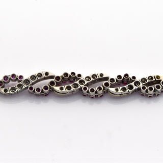 Rubinarmband aus 750 Weißgold mit Diamant, nachhaltiger second hand Schmuck perfekt aufgearbeitet