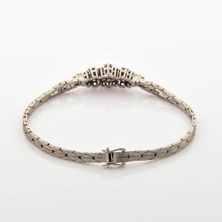 Rubinarmband aus 585 Weißgold mit Brillant, nachhaltiger second hand Schmuck perfekt aufgearbeitet