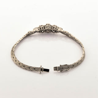 Rubinarmband aus 585 Weißgold mit Brillant, nachhaltiger second hand Schmuck perfekt aufgearbeitet