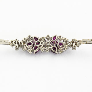 Armband aus 750 Weißgold mit Rubin und Brillant, neuwertig, nachhaltiger second hand Schmuck perfekt aufgearbeitet
