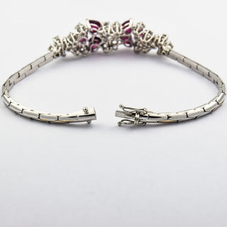 Armband aus 750 Weißgold mit Rubin und Brillant, neuwertig, nachhaltiger second hand Schmuck perfekt aufgearbeitet