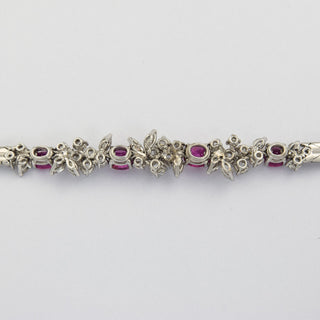 Armband aus 750 Weißgold mit Rubin, Brillant und Diamant, neuwertig, nachhaltiger second hand Schmuck perfekt aufgearbeitet