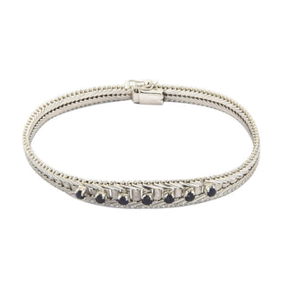 Armband aus 585 Weißgold mit Saphir, nachhaltiger second hand Schmuck perfekt aufgearbeitet