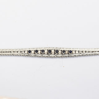 Armband aus 585 Weißgold mit Saphir, nachhaltiger second hand Schmuck perfekt aufgearbeitet