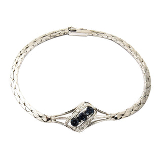 Armband aus 585 Weißgold mit Saphir und Diamant, nachhaltiger second hand Schmuck perfekt aufgearbeitet