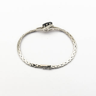 Armband aus 585 Weißgold mit Saphir und Diamant, nachhaltiger second hand Schmuck perfekt aufgearbeitet