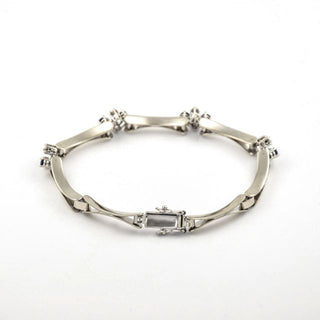 Saphirarmband aus 585 Weißgold mit Diamant, nachhaltiger second hand Schmuck perfekt aufgearbeitet