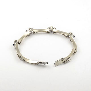 Saphirarmband aus 585 Weißgold mit Diamant, nachhaltiger second hand Schmuck perfekt aufgearbeitet