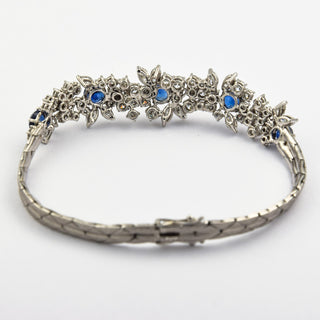 Armband aus 750 Weißgold mit Saphir, Brillant und Diamant, neuwertig, nachhaltiger second hand Schmuck perfekt aufgearbeitet